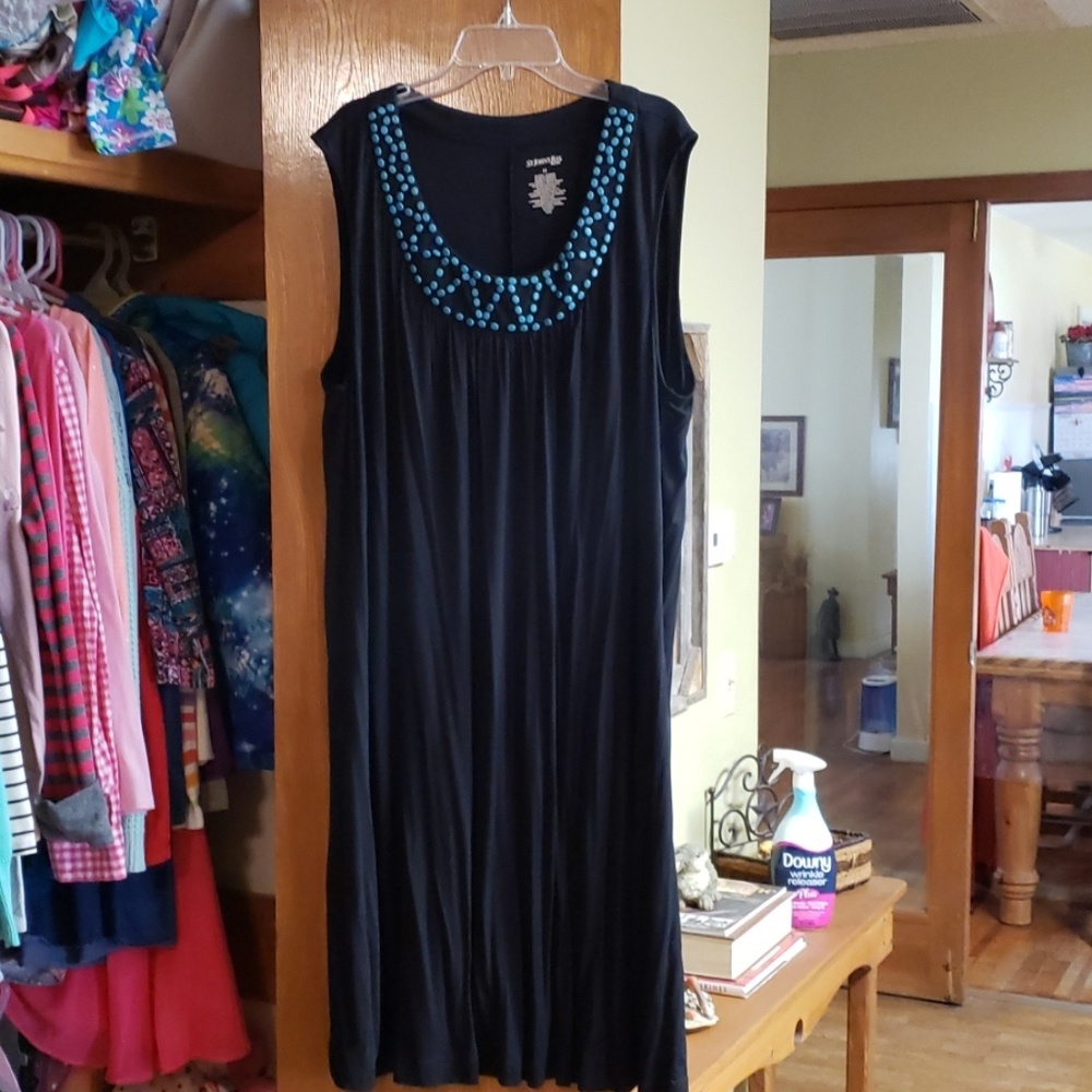 Women's black knit dress
